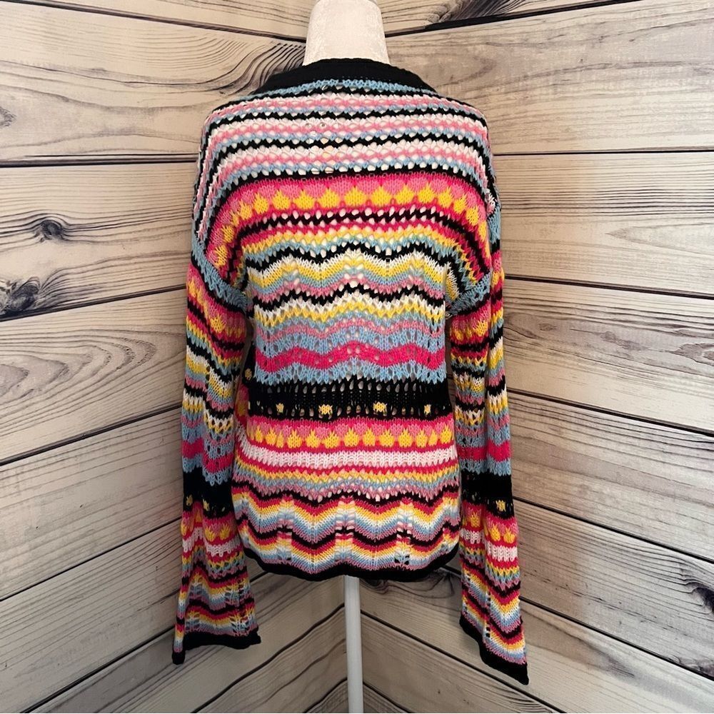 C+d+m Colorful Patterned Knit Button Down Cardigan - Picture 5 of 8
